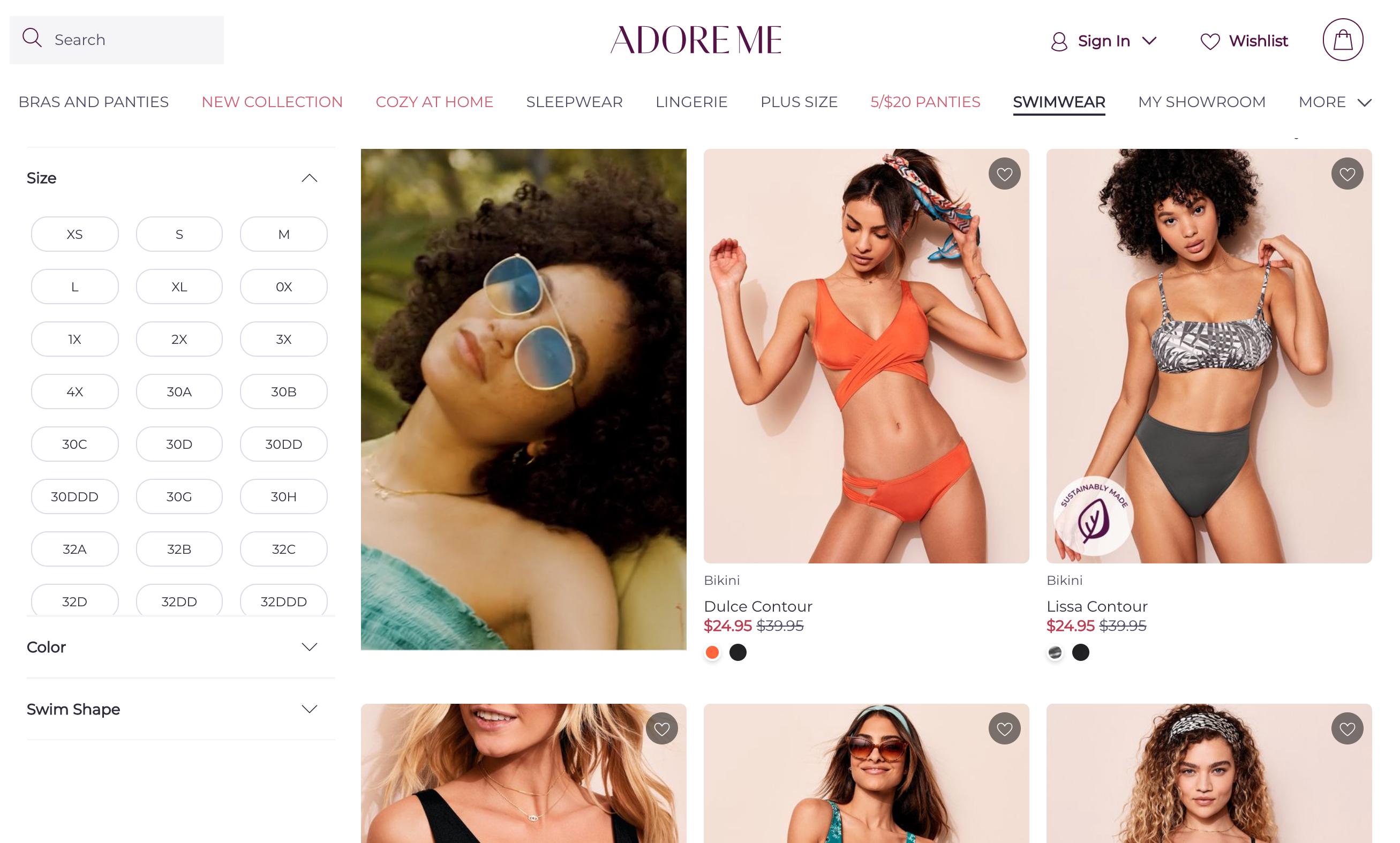 Adore Me Website screen